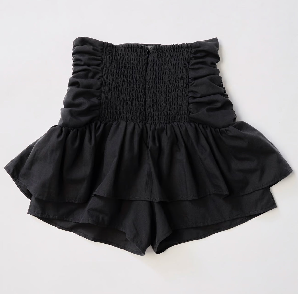 drawstring ribbon tiered skirt pants