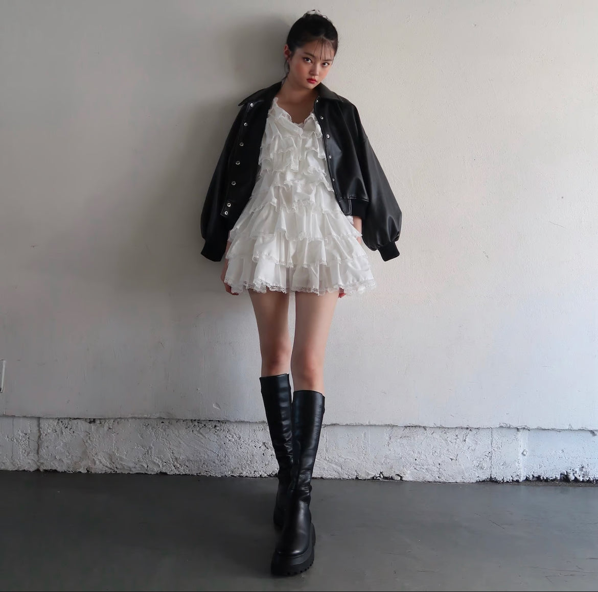 angel wings mini dress(white)