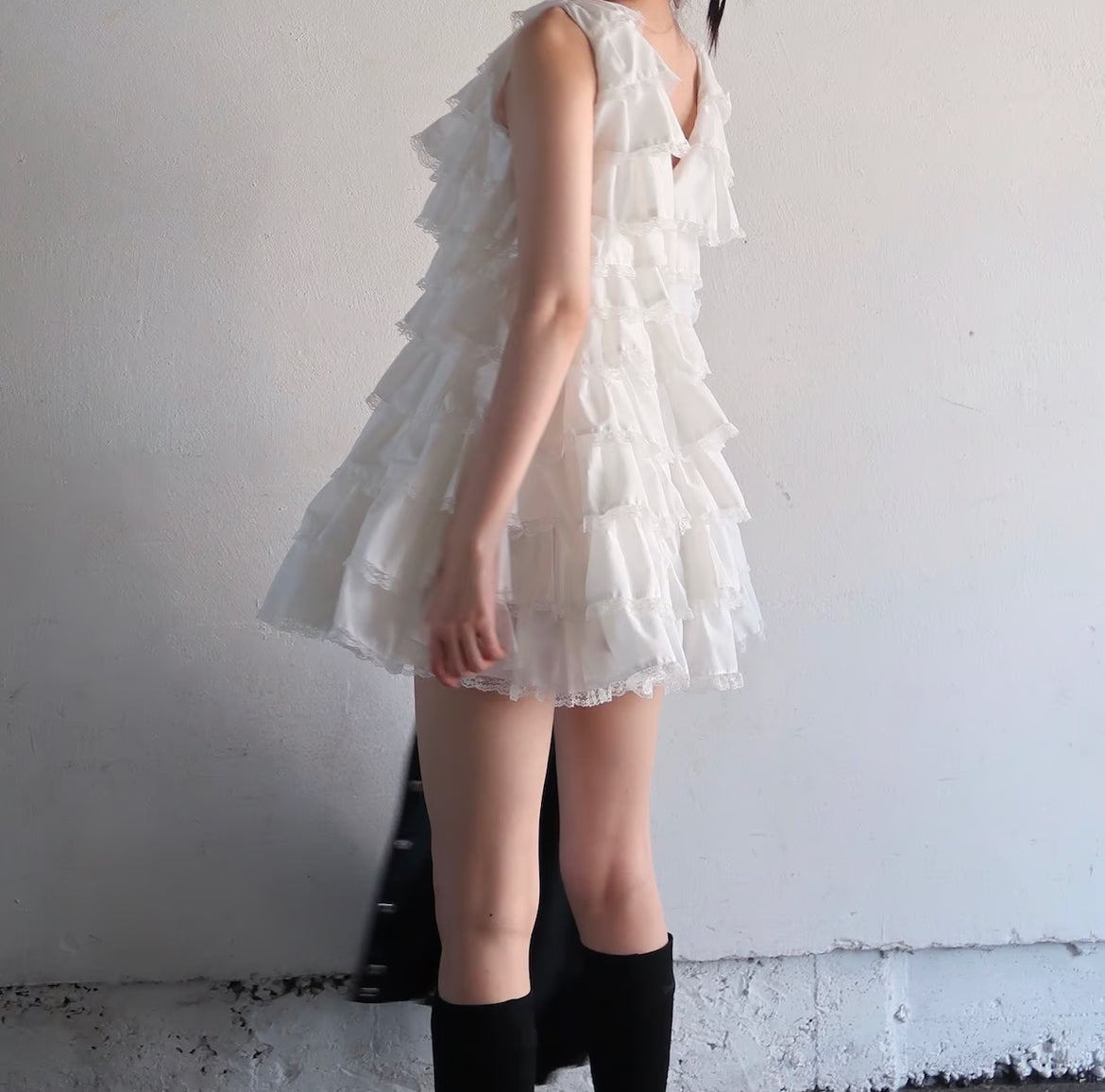 angel wings mini dress(white)