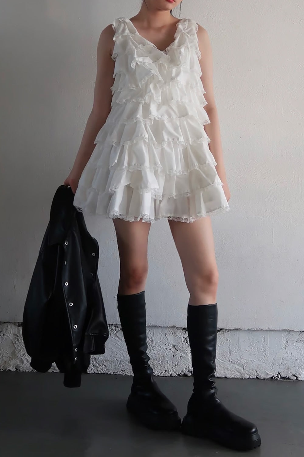 angel wing mini dress(white)
