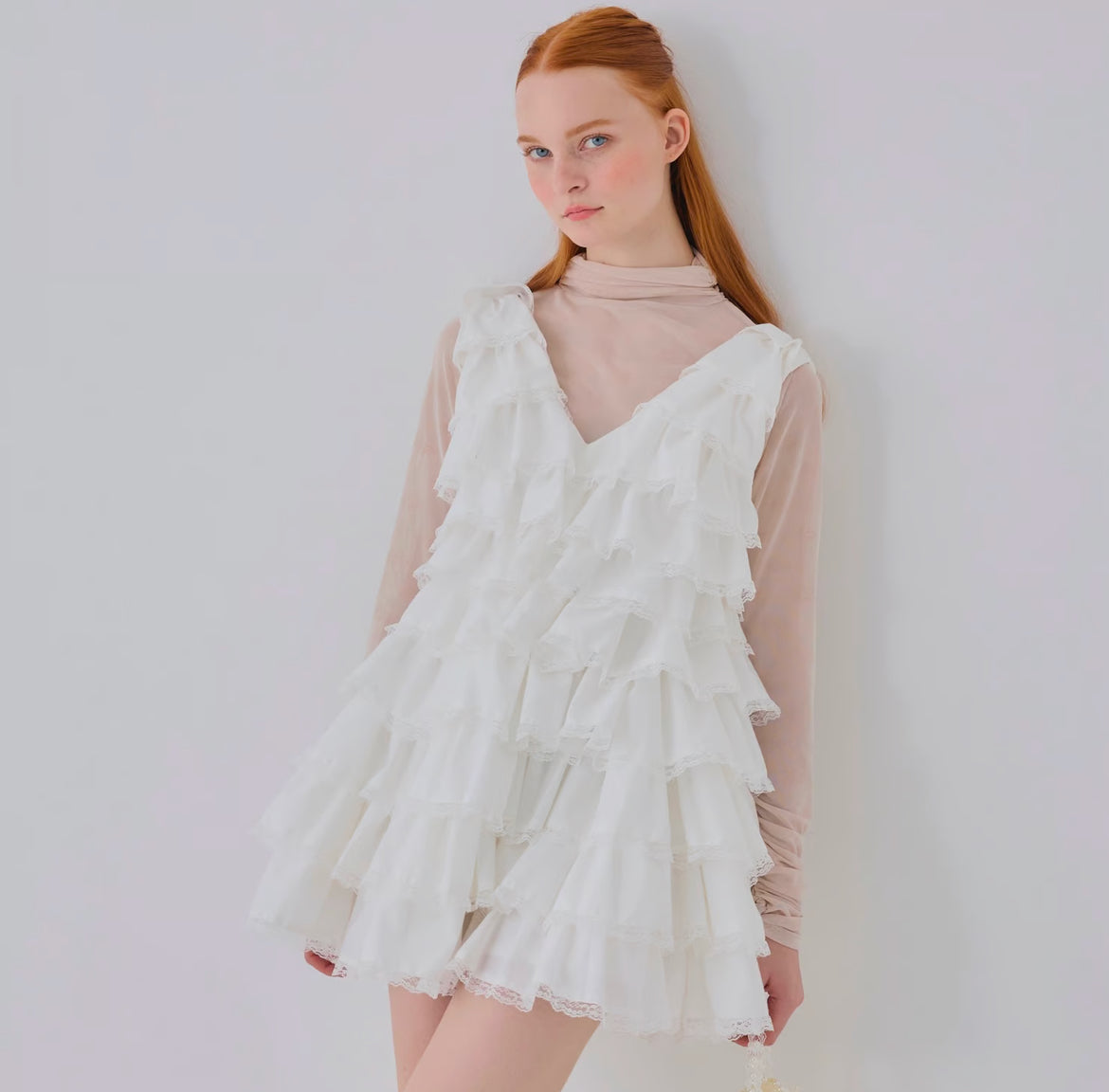 angel wings mini dress(white)