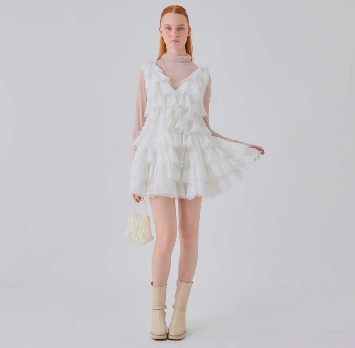 angel wings mini dress(white)