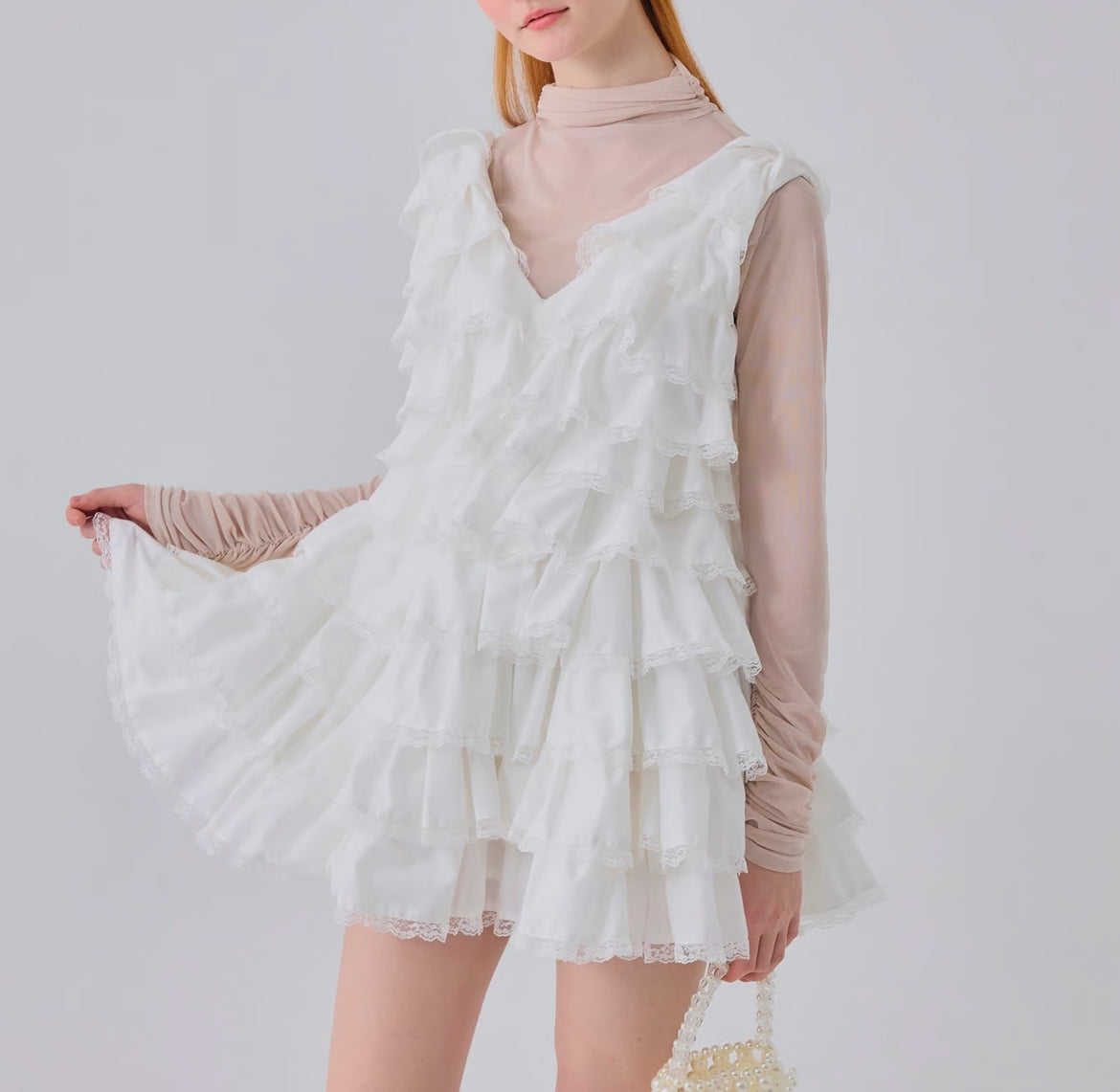 angel wings mini dress(white)