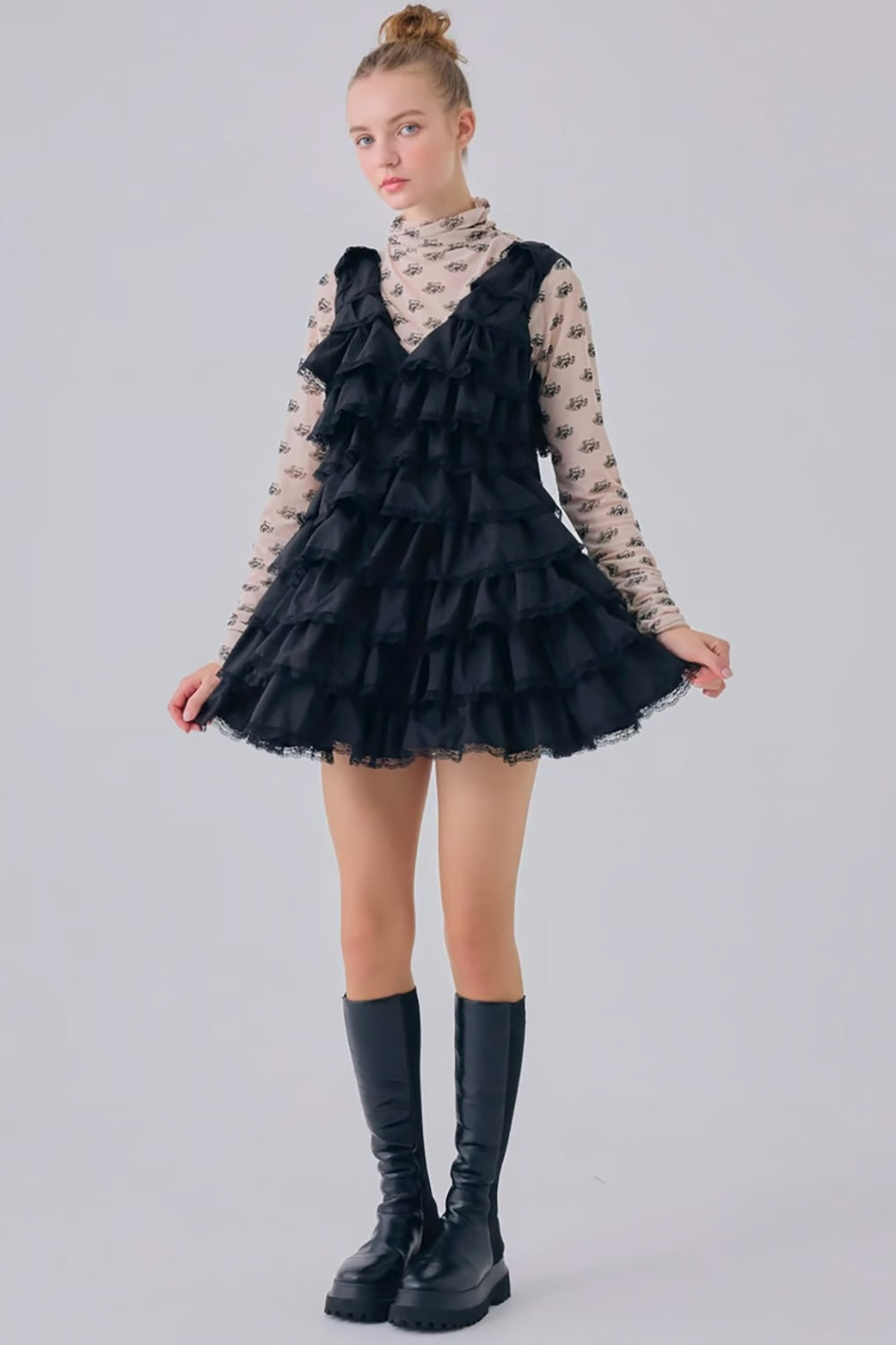 angel wing mini dress (black)