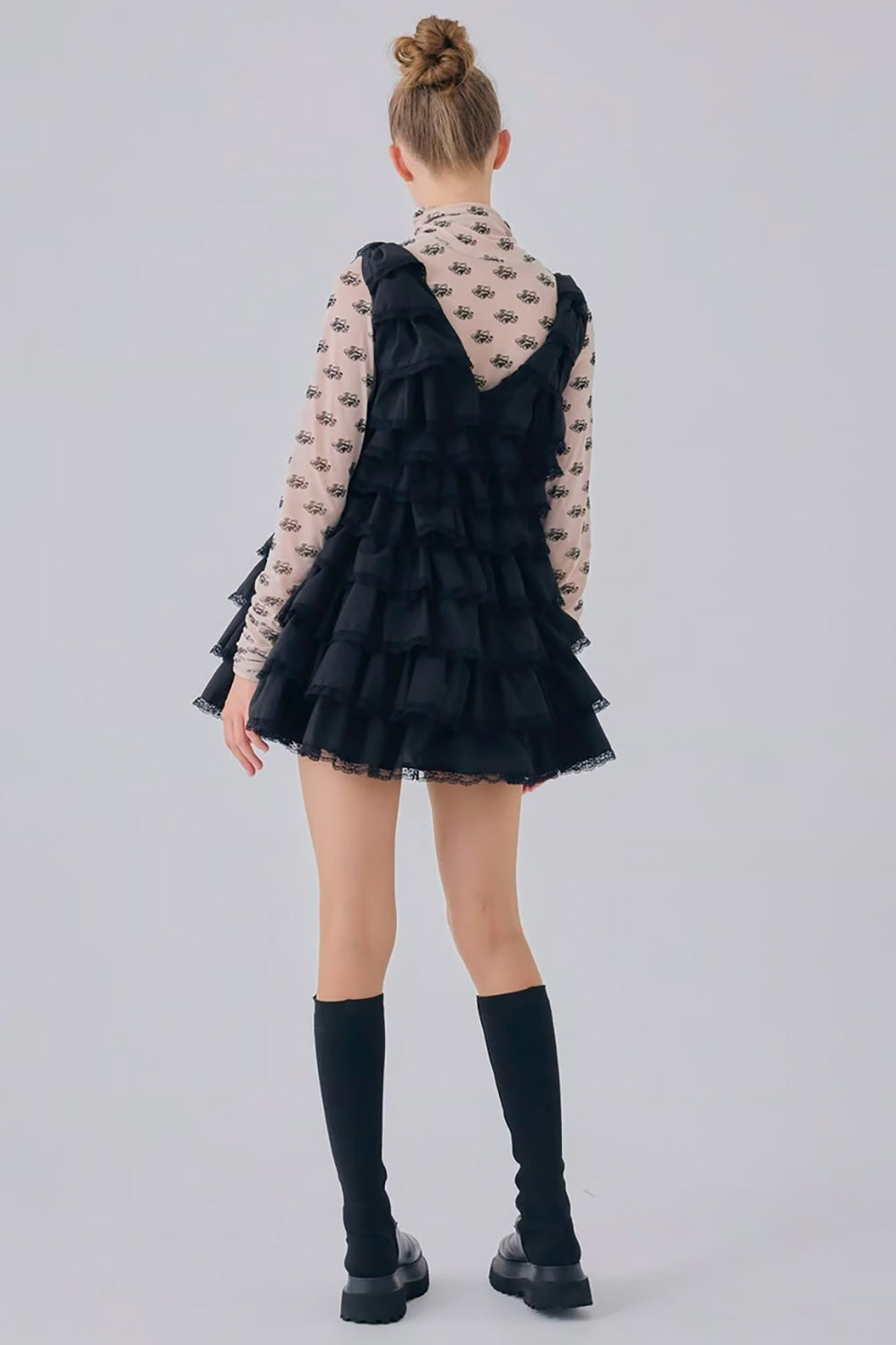 angel wing mini dress (black)