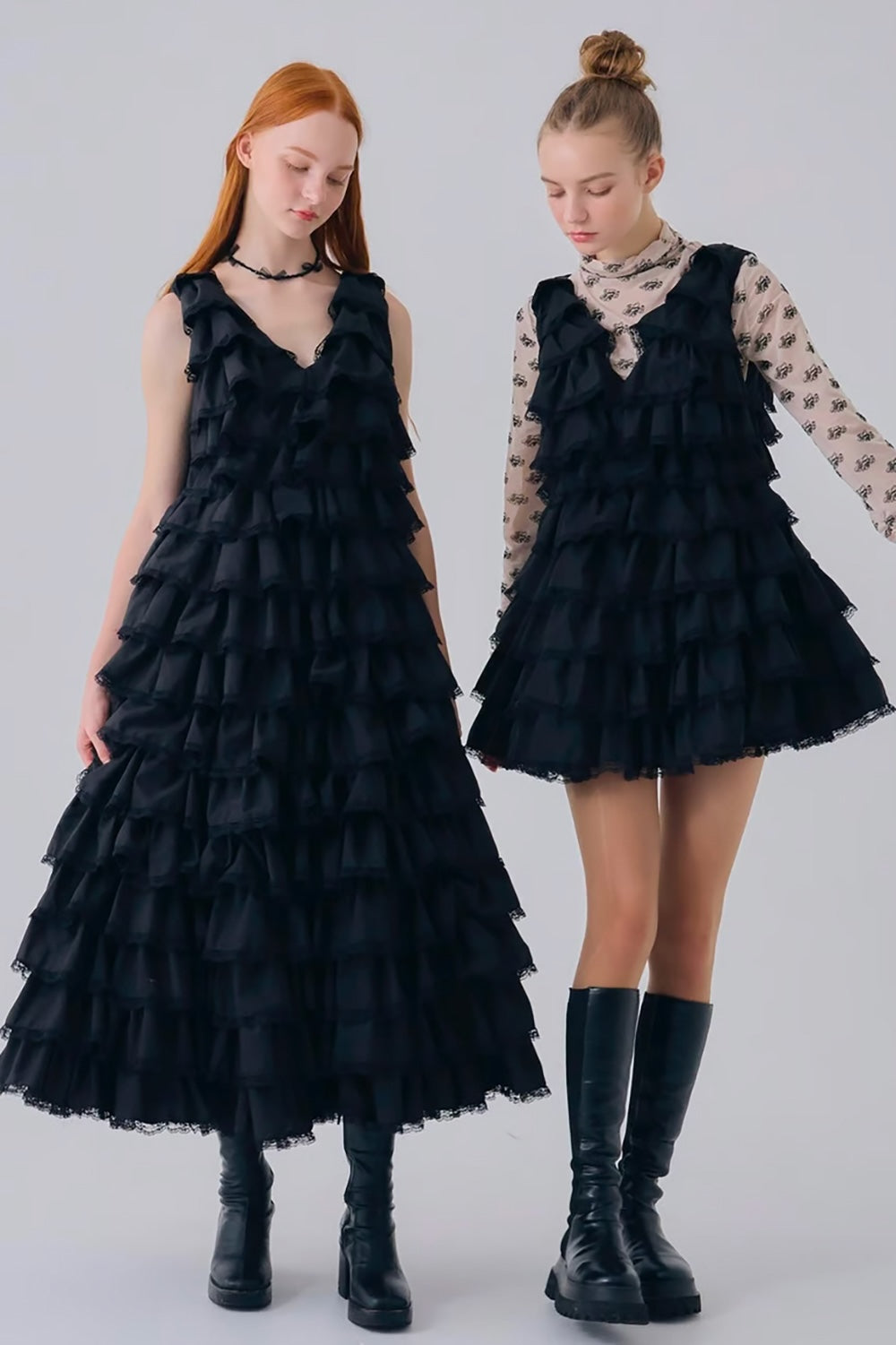 angel wing mini dress (black)