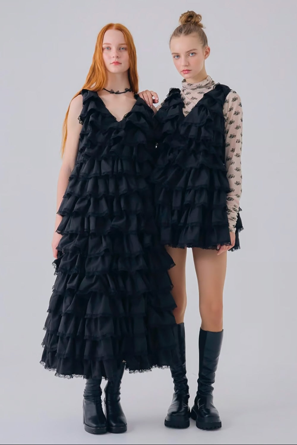 angel wing mini dress (black)