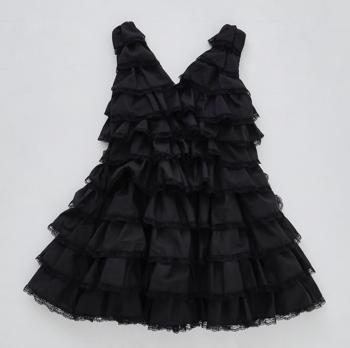 angel wings mini dress (black)