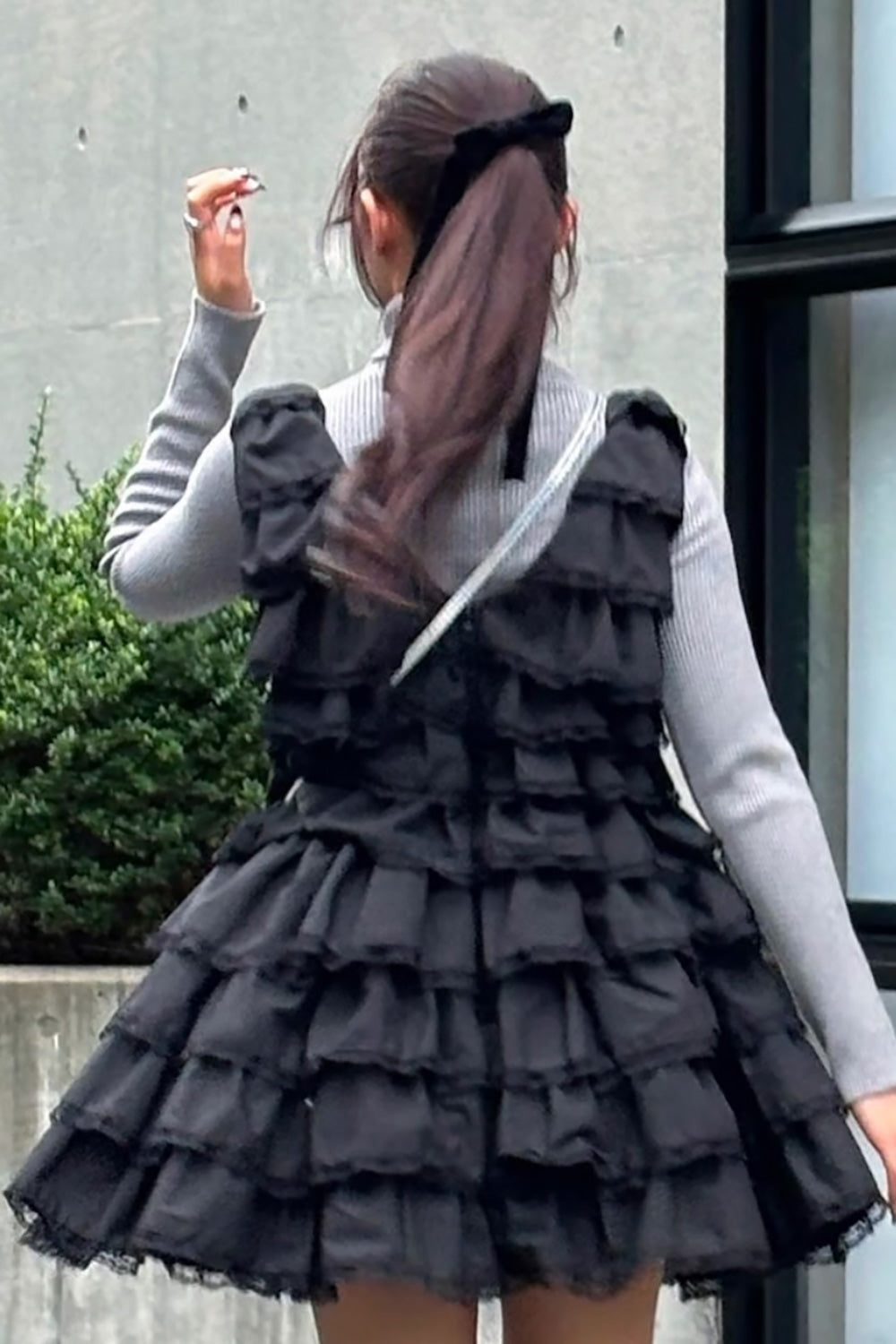 angel wing mini dress (black)