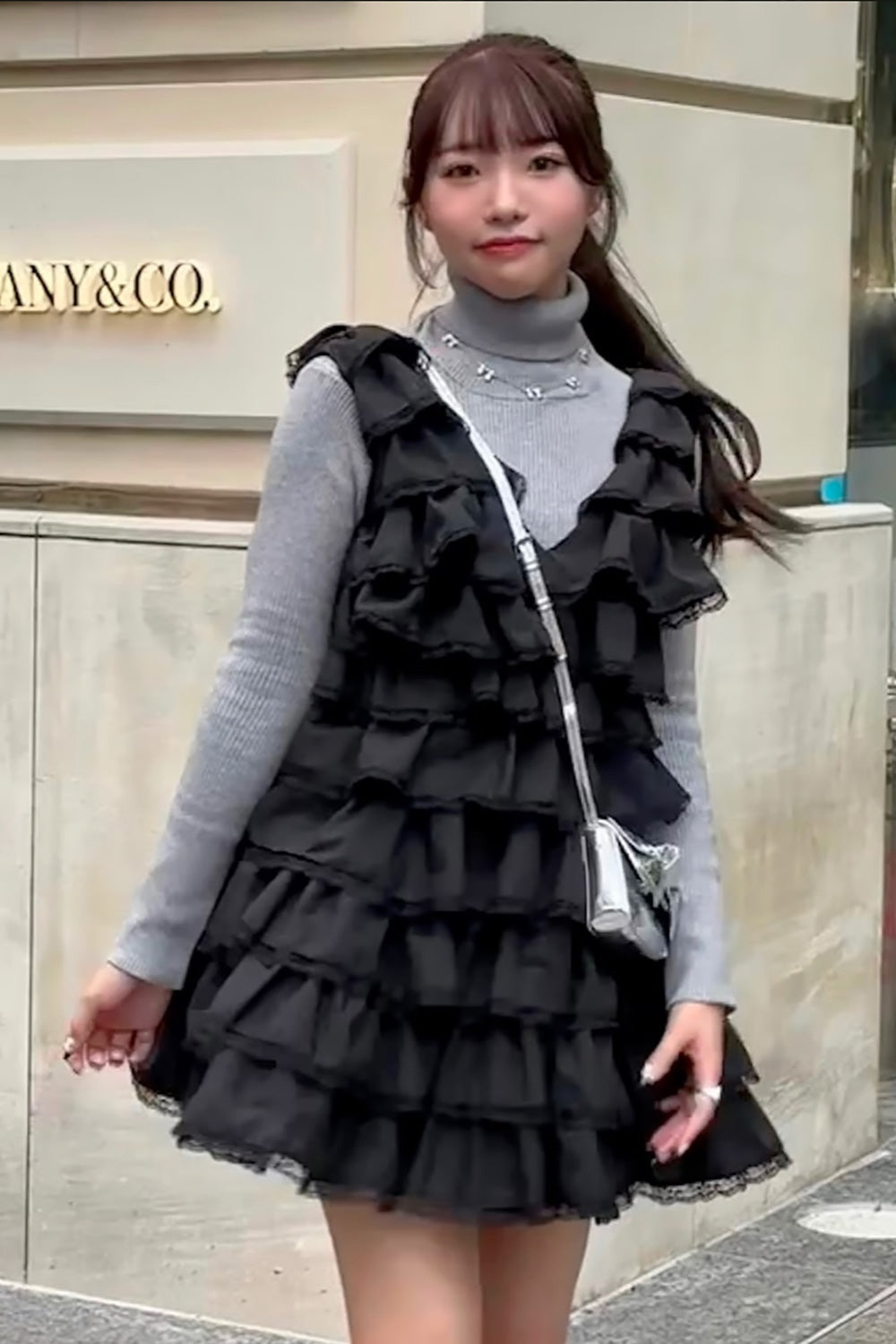 angel wing mini dress (black)
