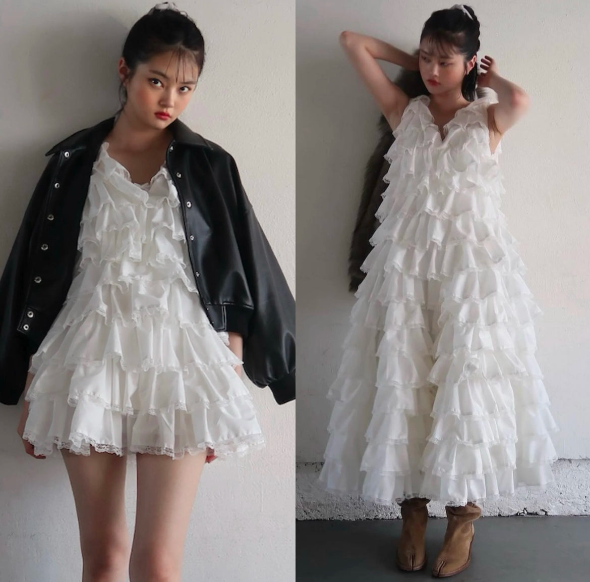 angel wings long dress(white)