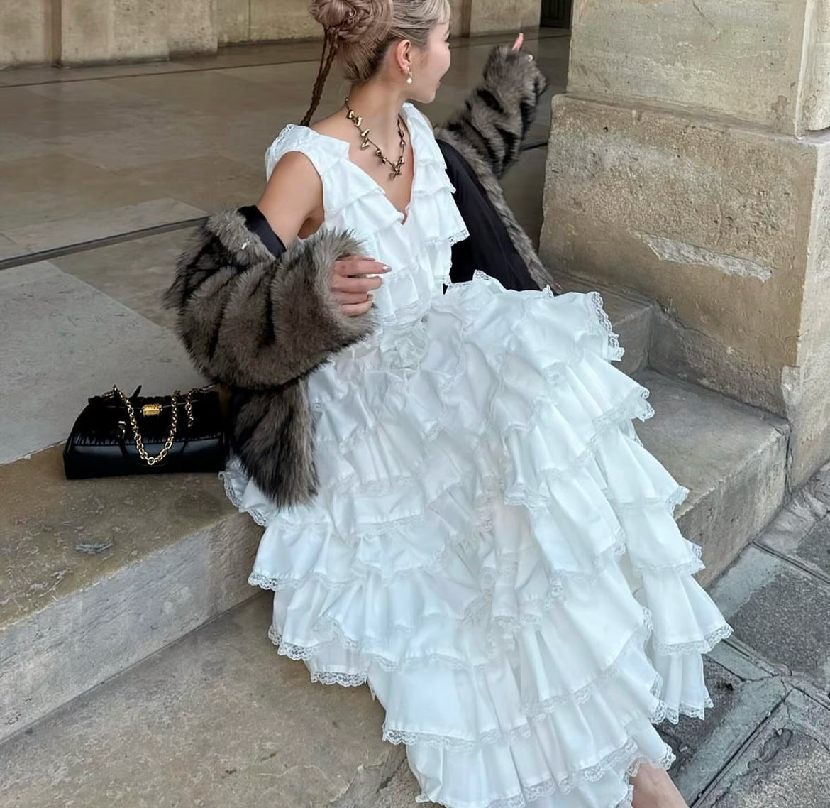 【5月中旬〜下旬】angel wing long dress(white)