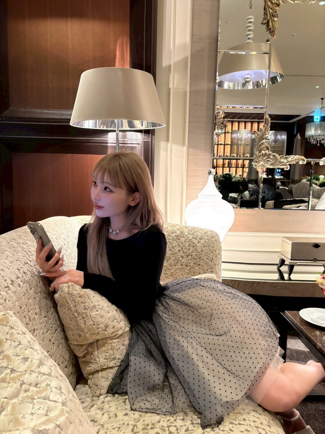 10月中旬発送】Ballerina dot tulle docking one-piece – Treat