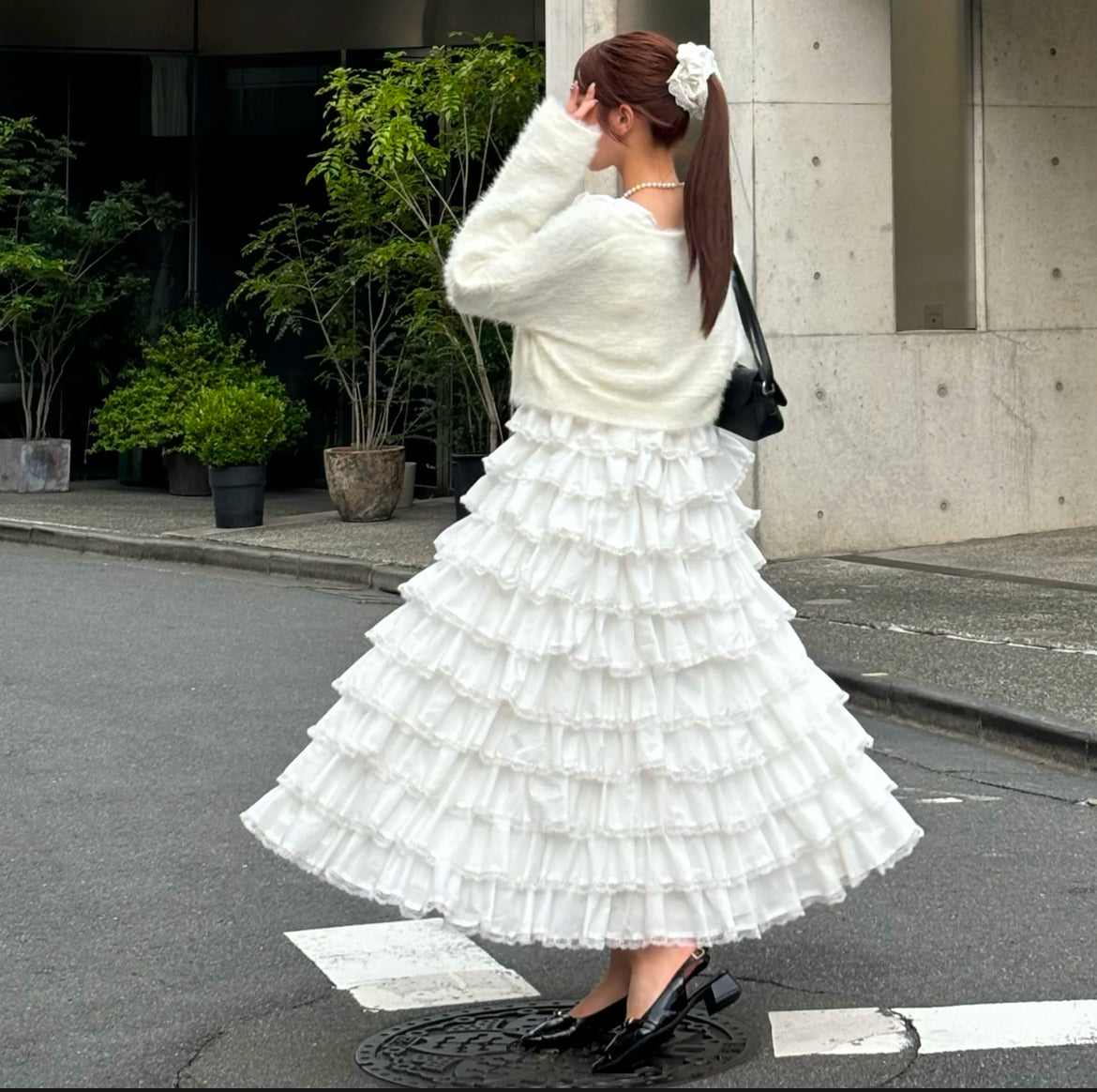 angel wings long dress(white)