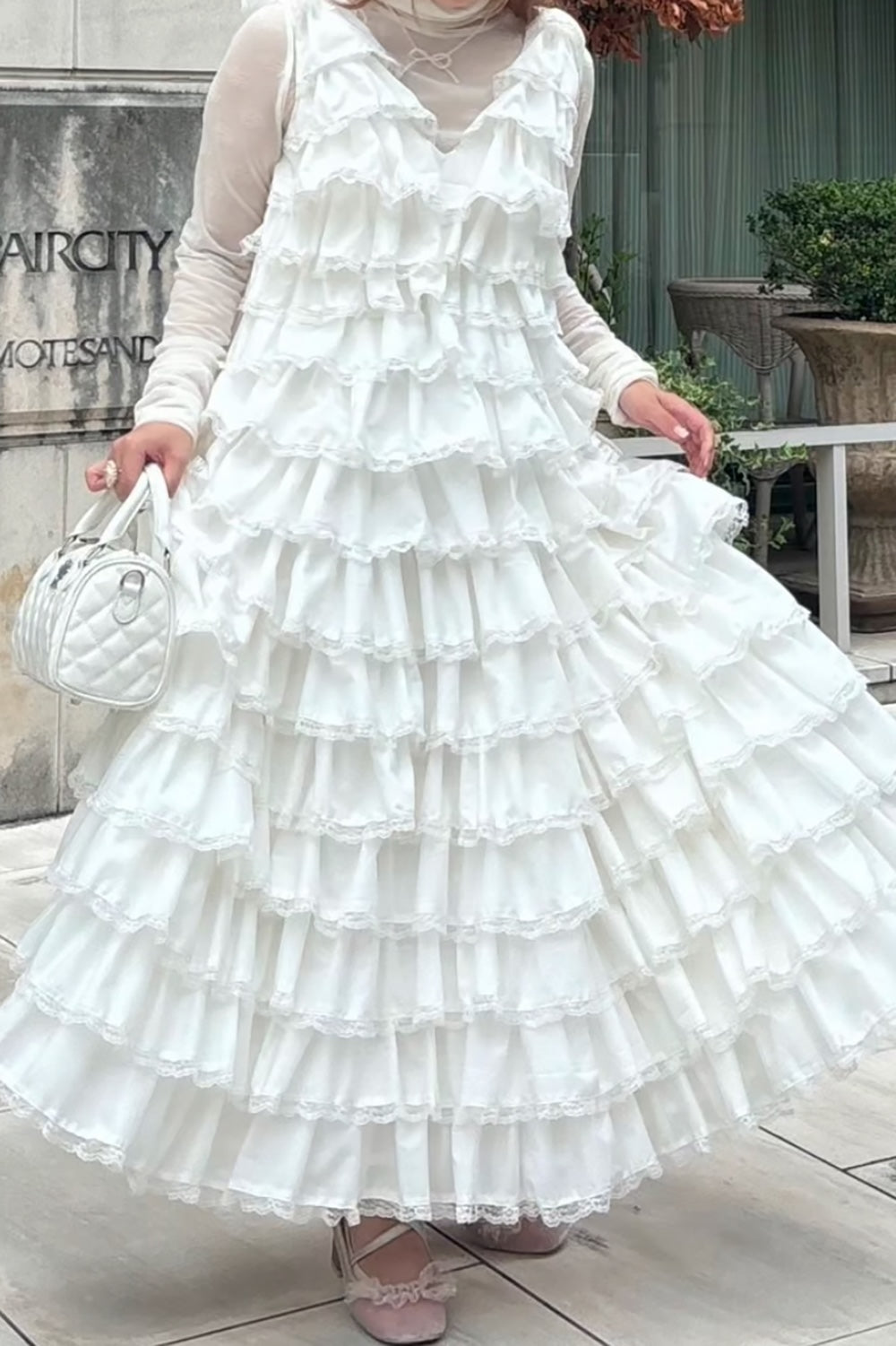 angel wing long dress(white) – Treat Ürself