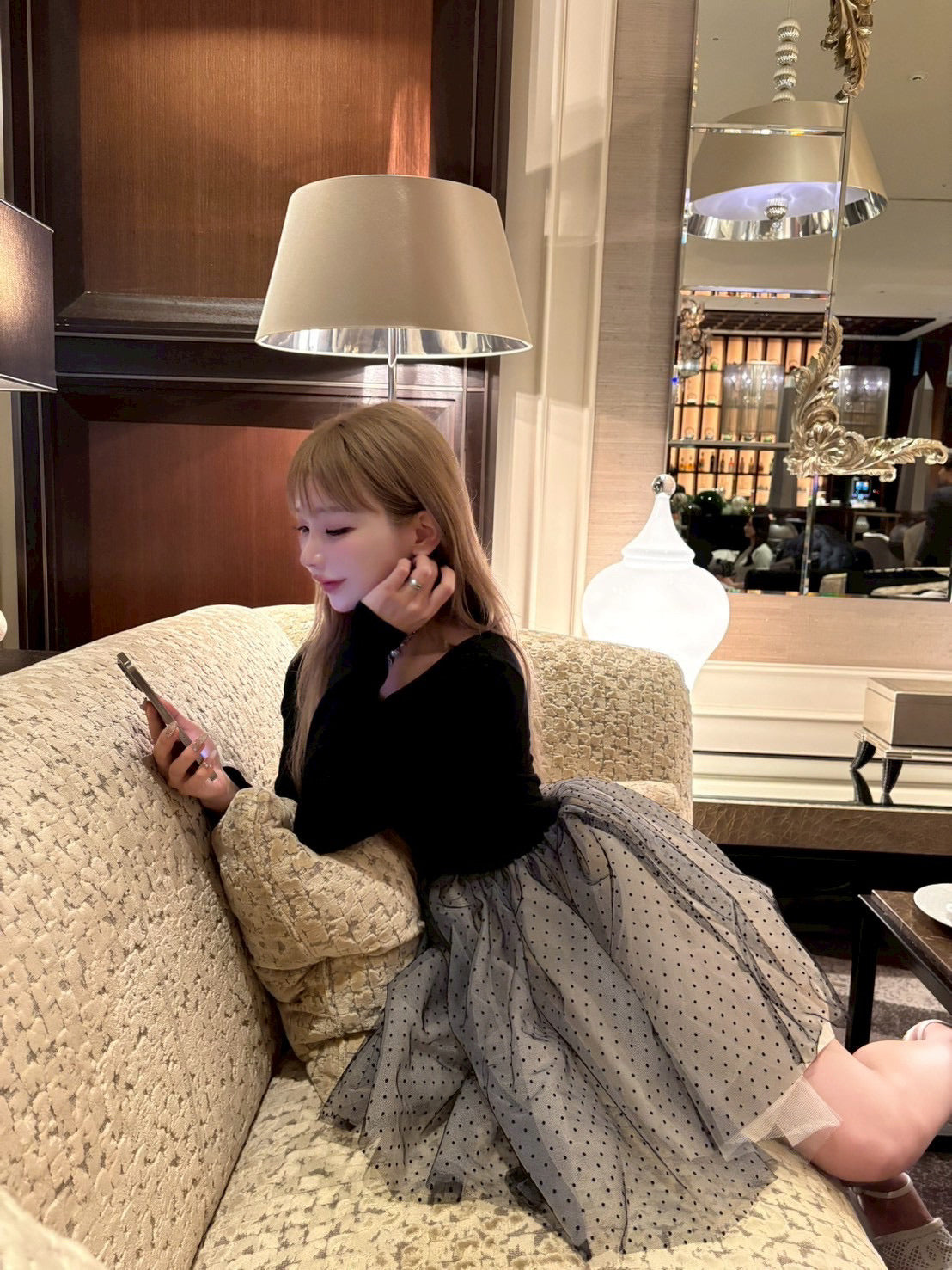 10月中旬発送】Ballerina dot tulle docking one-piece – Treat