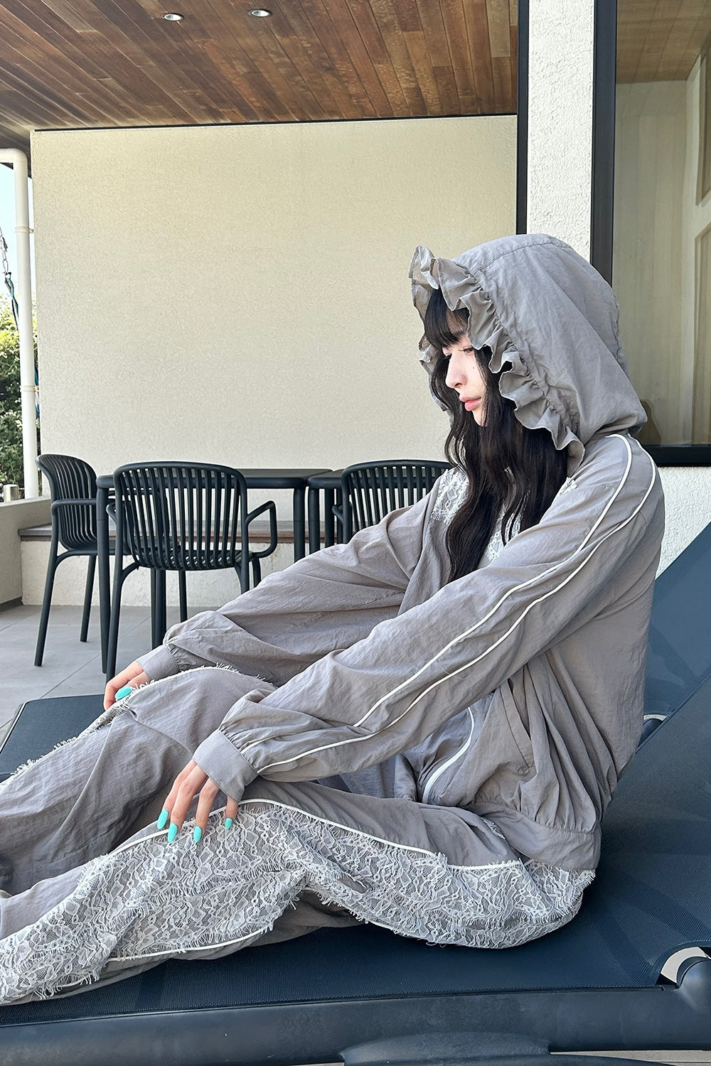 airy lace hoodie