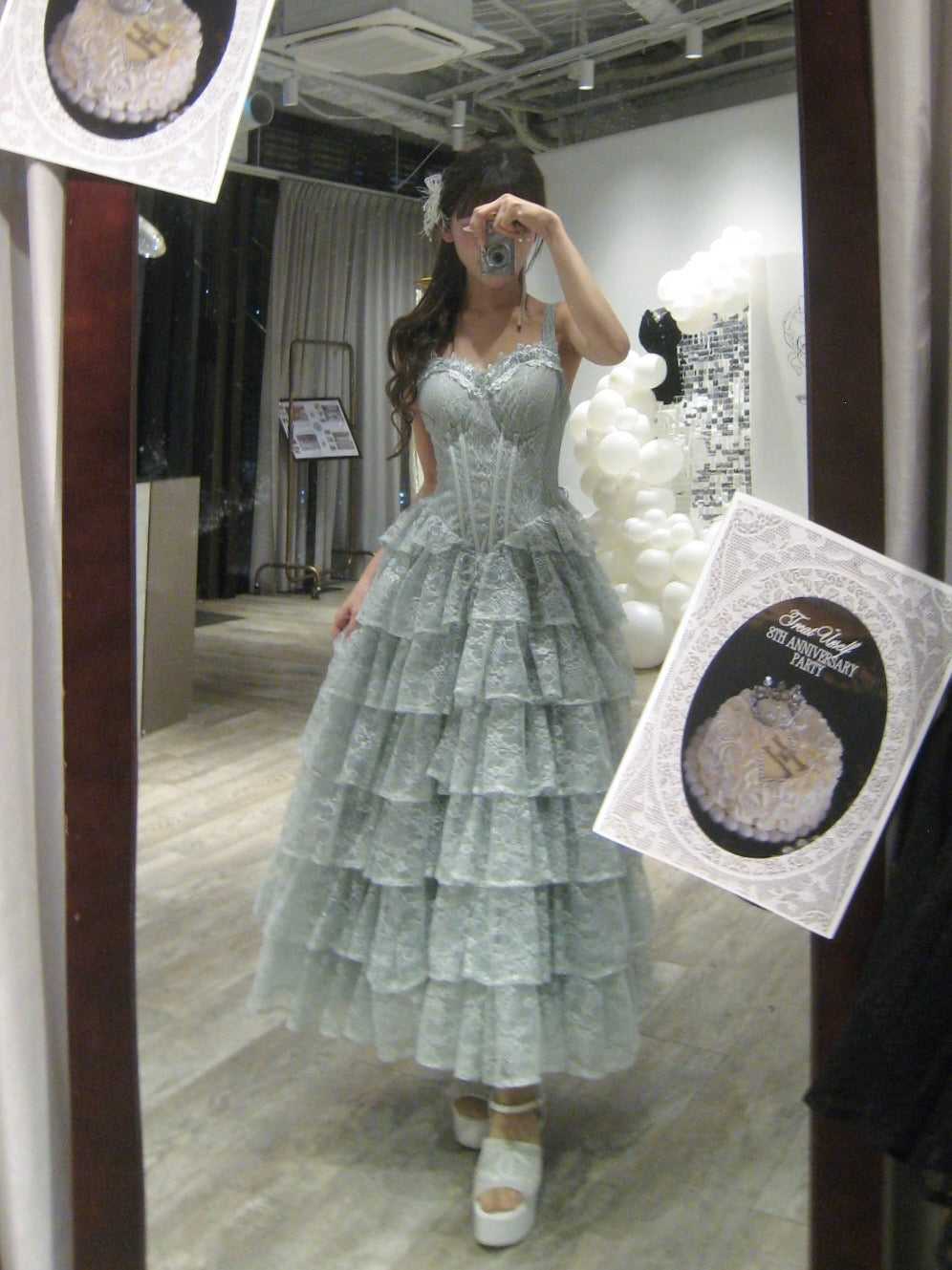 lace corset long dress