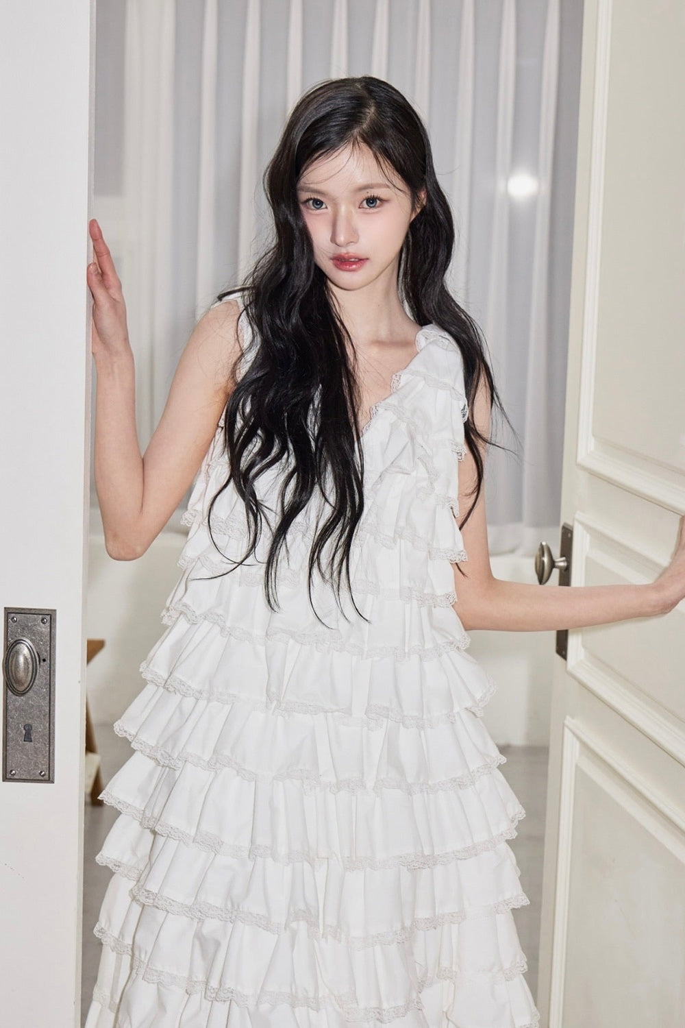 angel wing long dress(white)