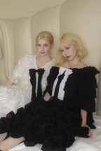 Lisa rose frill ribbon tops