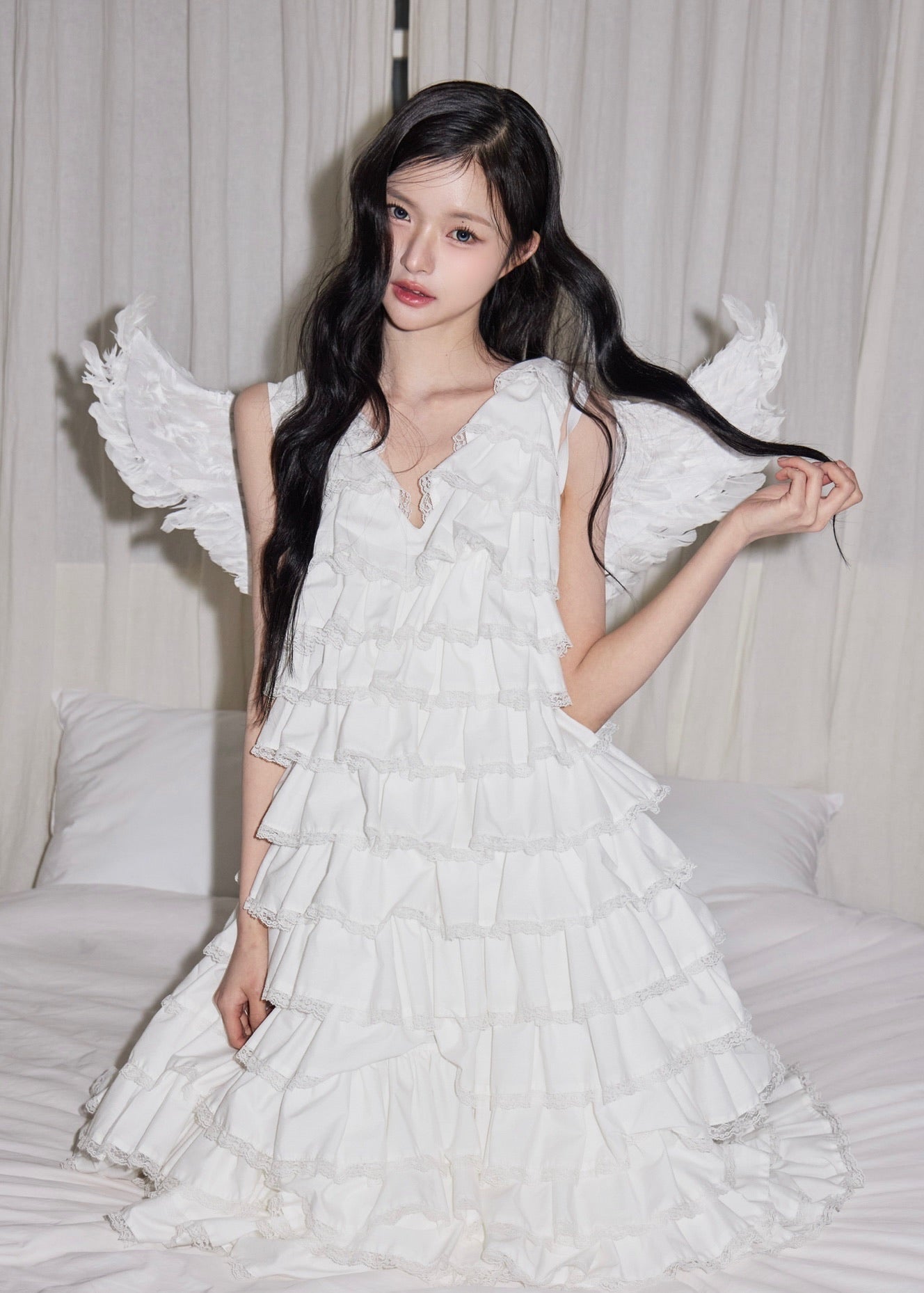 5月中旬〜下旬】angel wing long dress(white) – Treat Ürself
