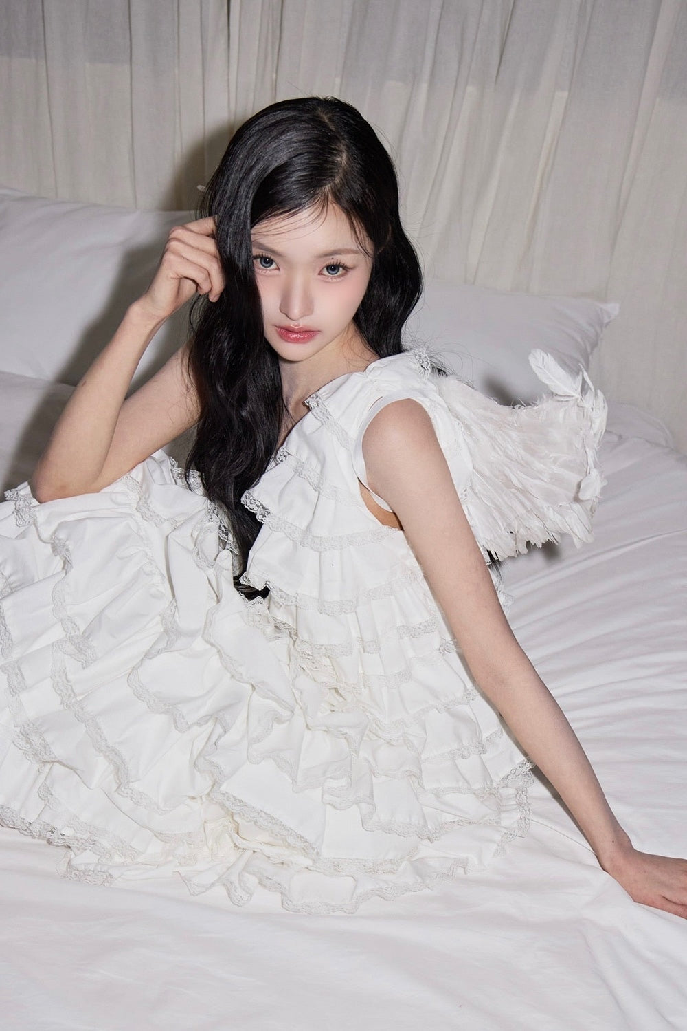 angel wing long dress(white) – Treat Ürself
