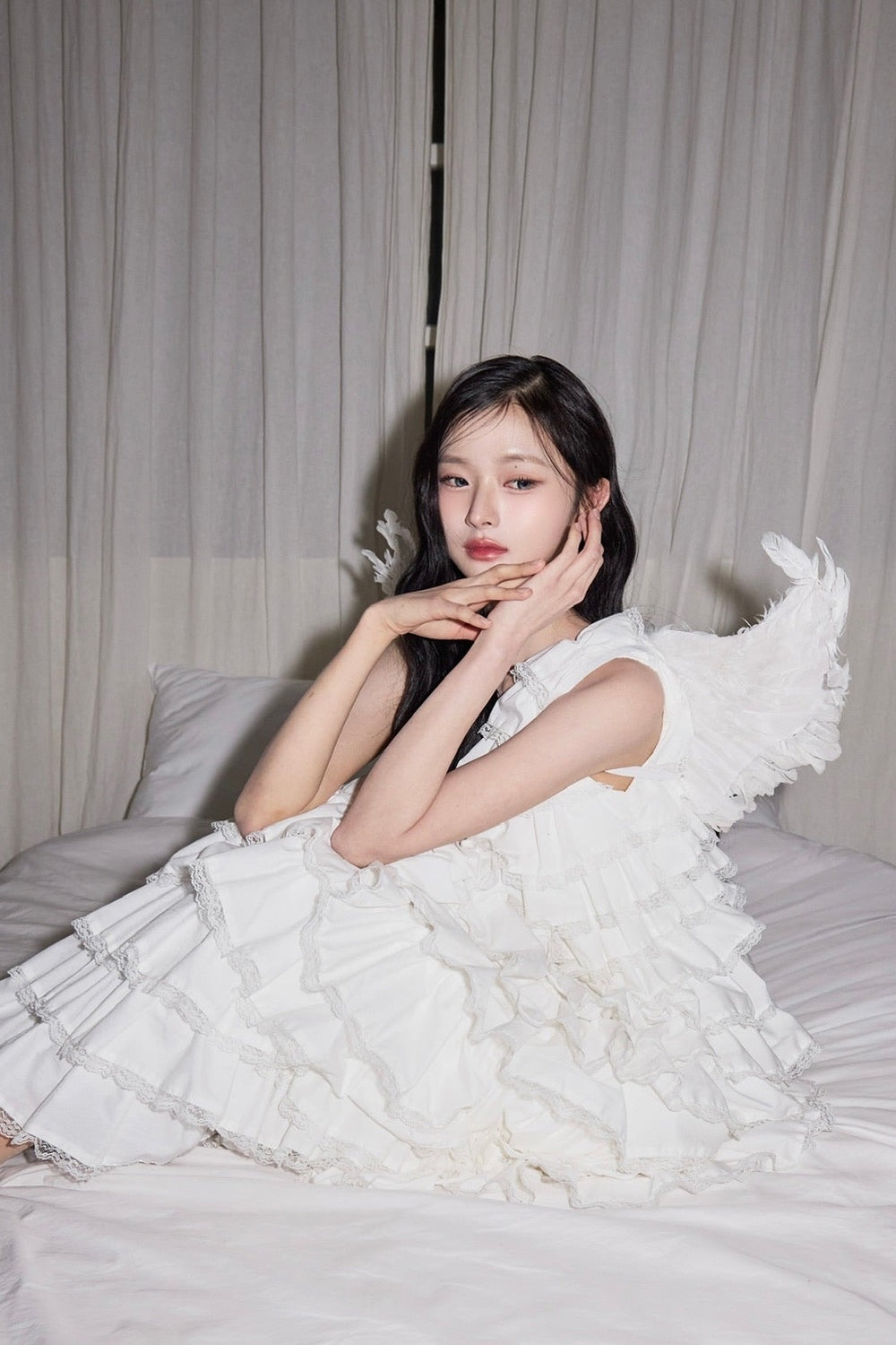 angel wing long dress(white) – Treat Ürself