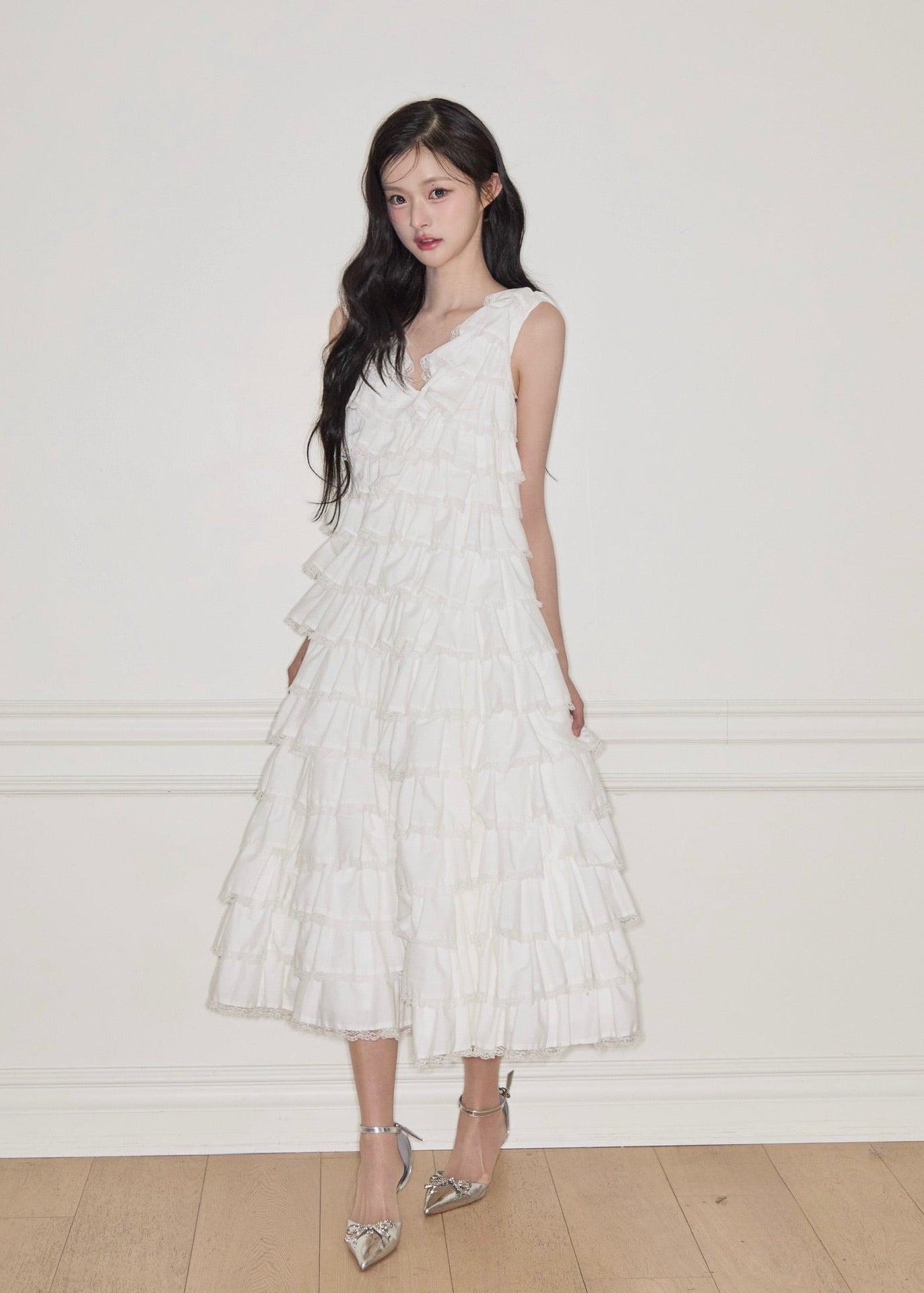 angel wing long dress(white) – Treat Ürself