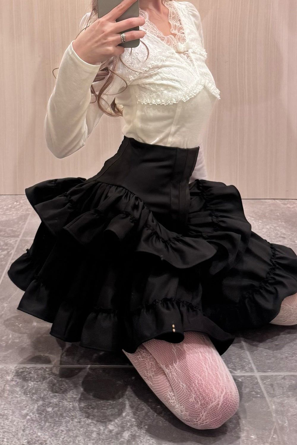 Romance Lace long sleeve tops