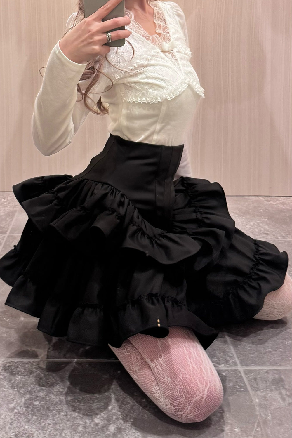 Frill Corset mini skirt