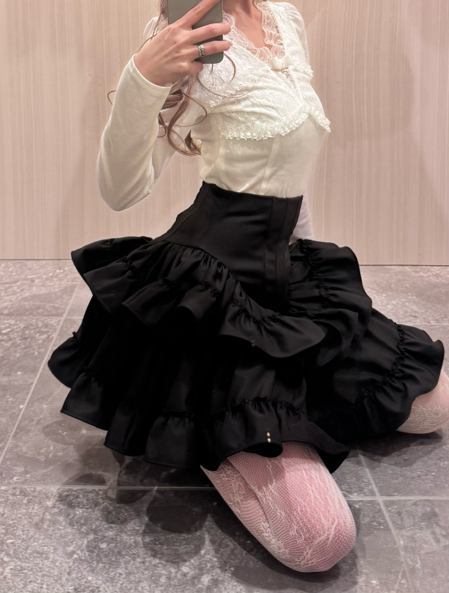 Romance Lace long sleeve tops