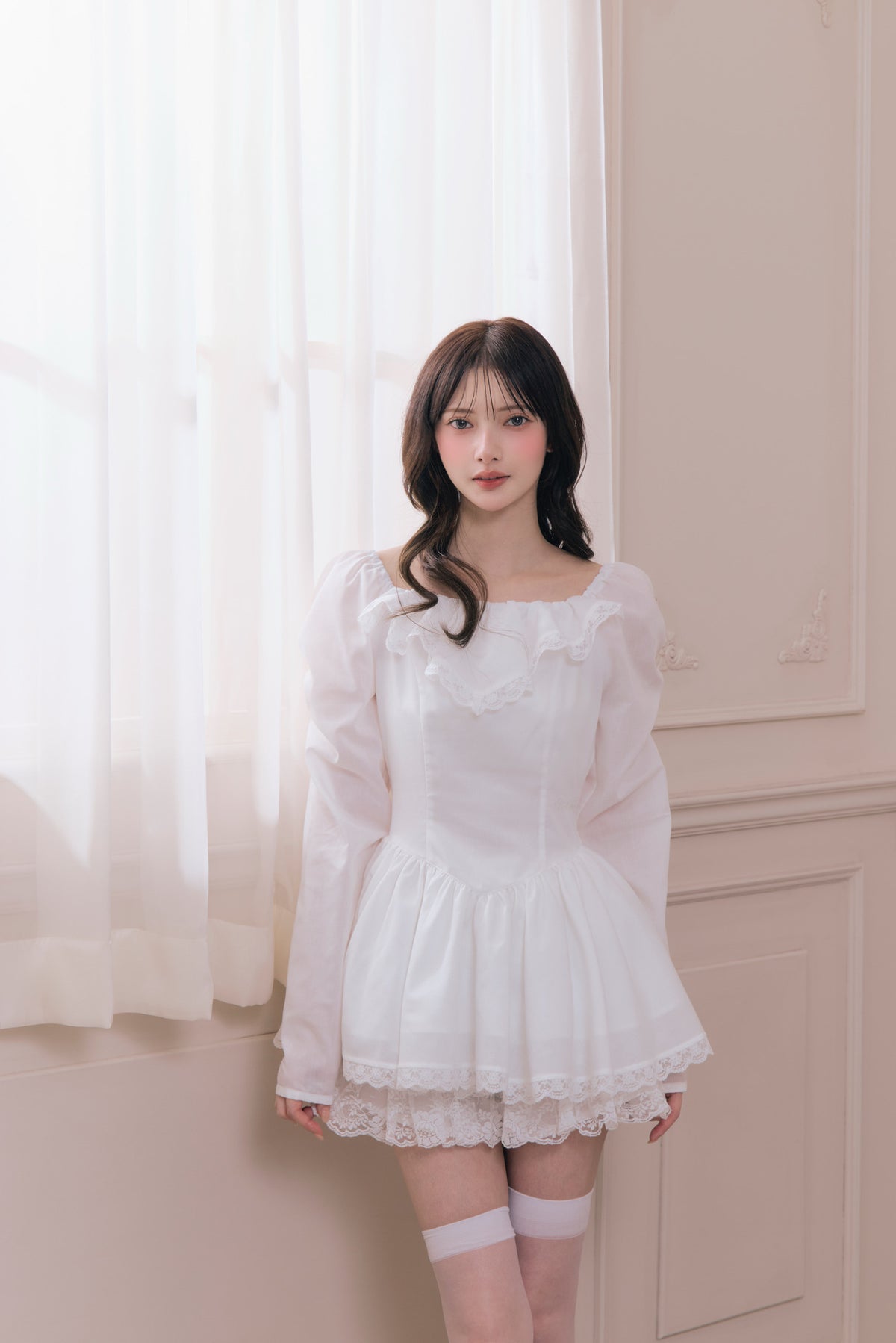 pure veil peplum blouse