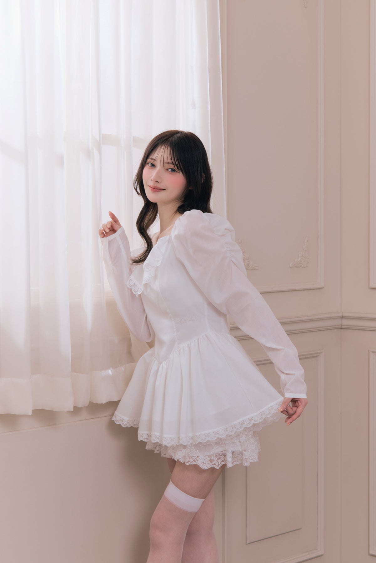 pure veil peplum blouse