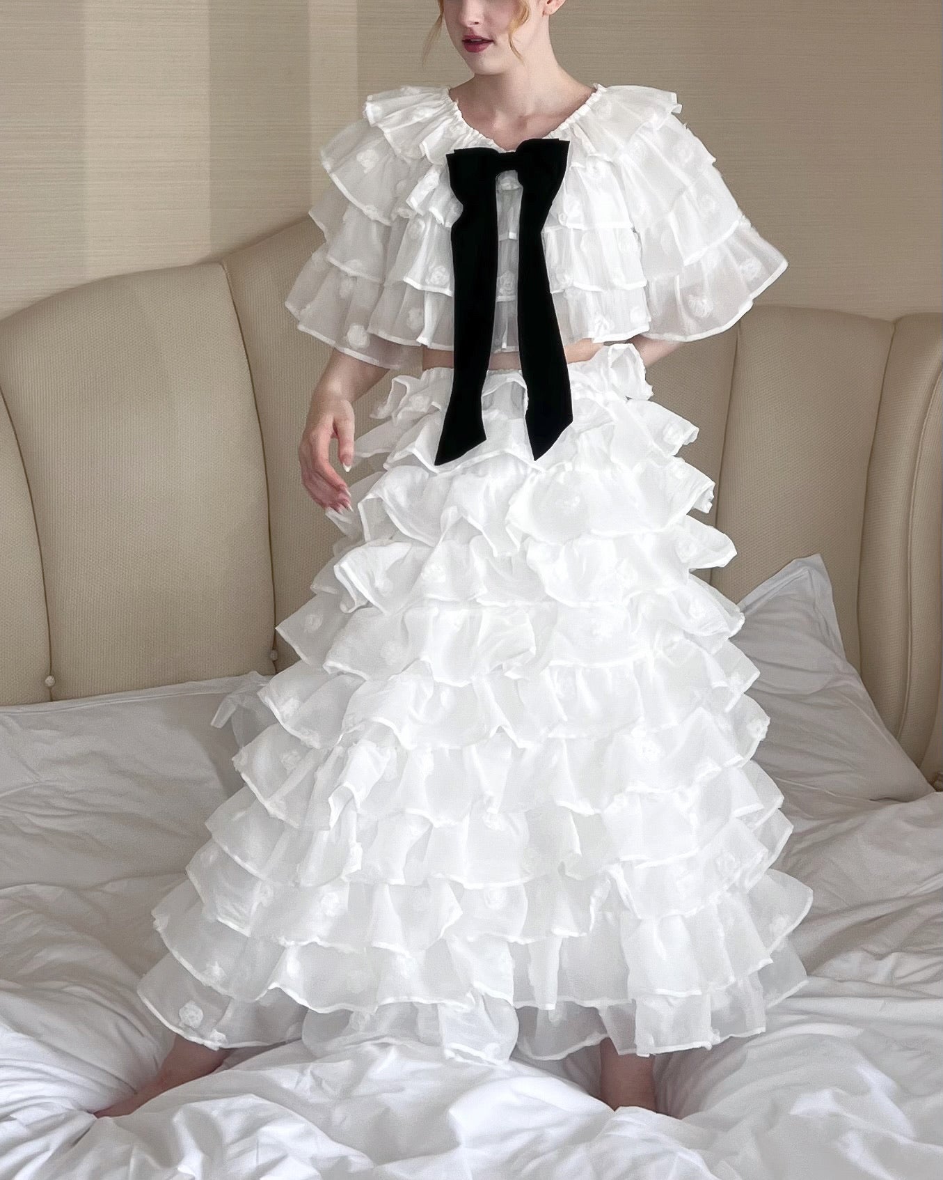 Lisa rose frill volume skirt