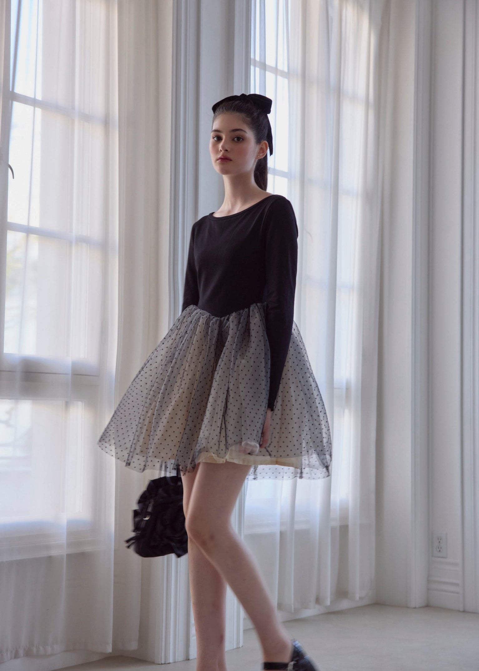 10月中旬発送】Ballerina dot tulle docking one-piece – Treat