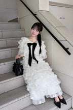 Lisa rose frill ribbon tops