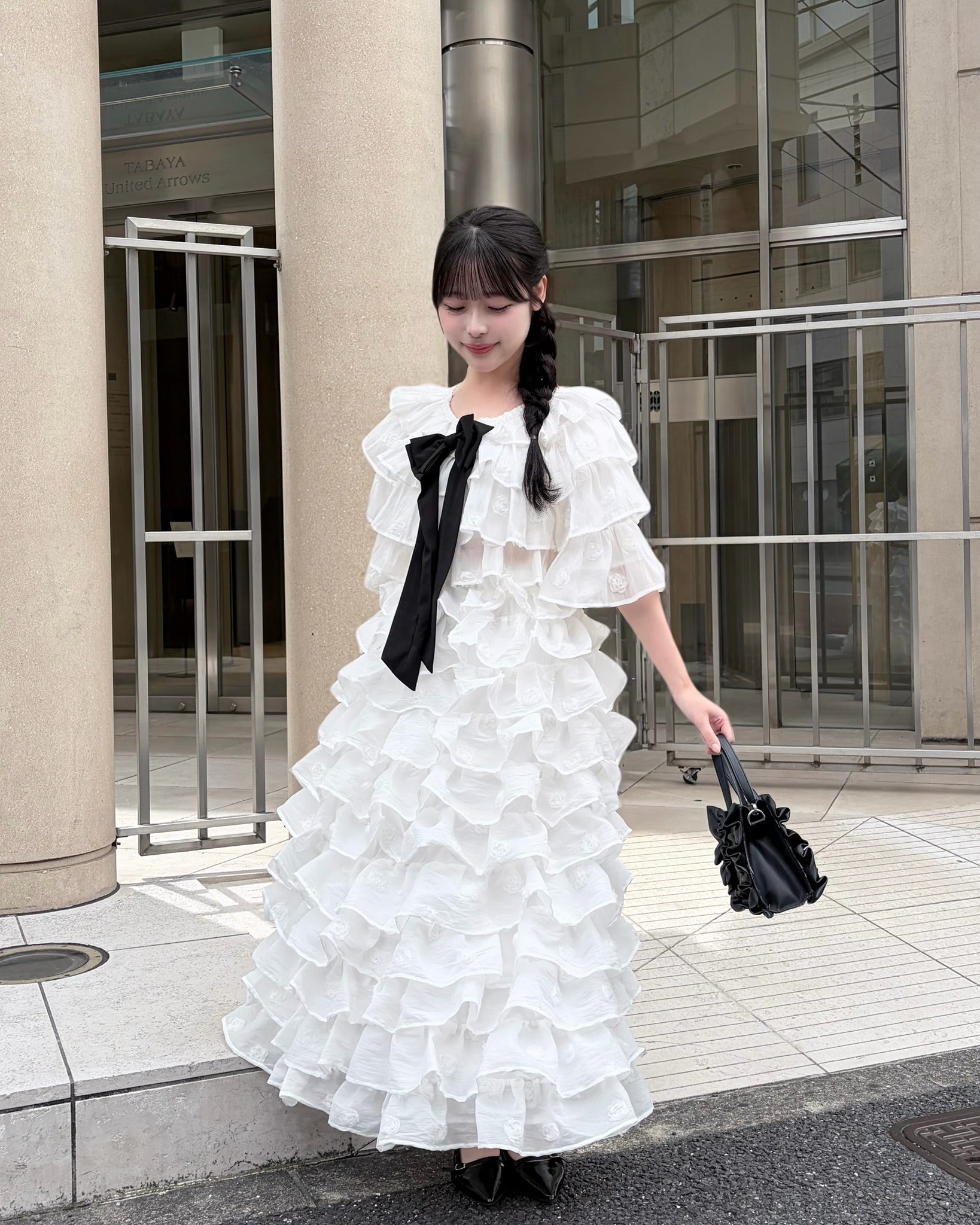 Lisa rose frill ribbon tops