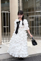 Lisa rose frill ribbon tops