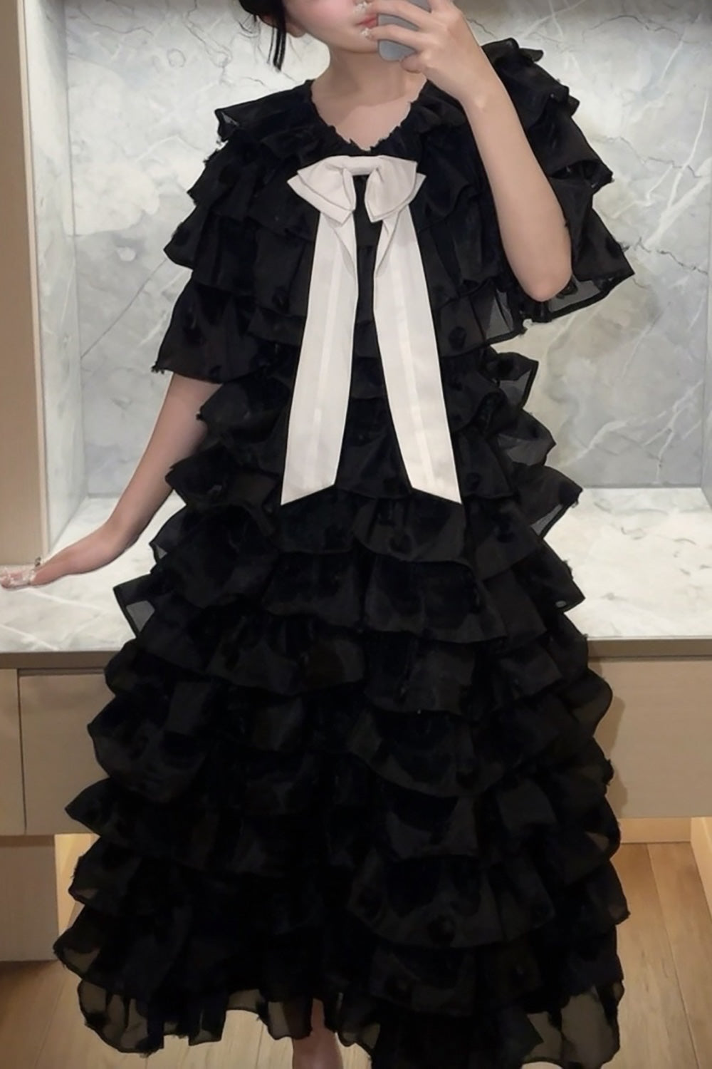 Lisa rose frill ribbon tops
