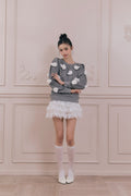 Rose motif pullover