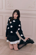 Rose motif pullover
