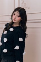 Rose motif pullover