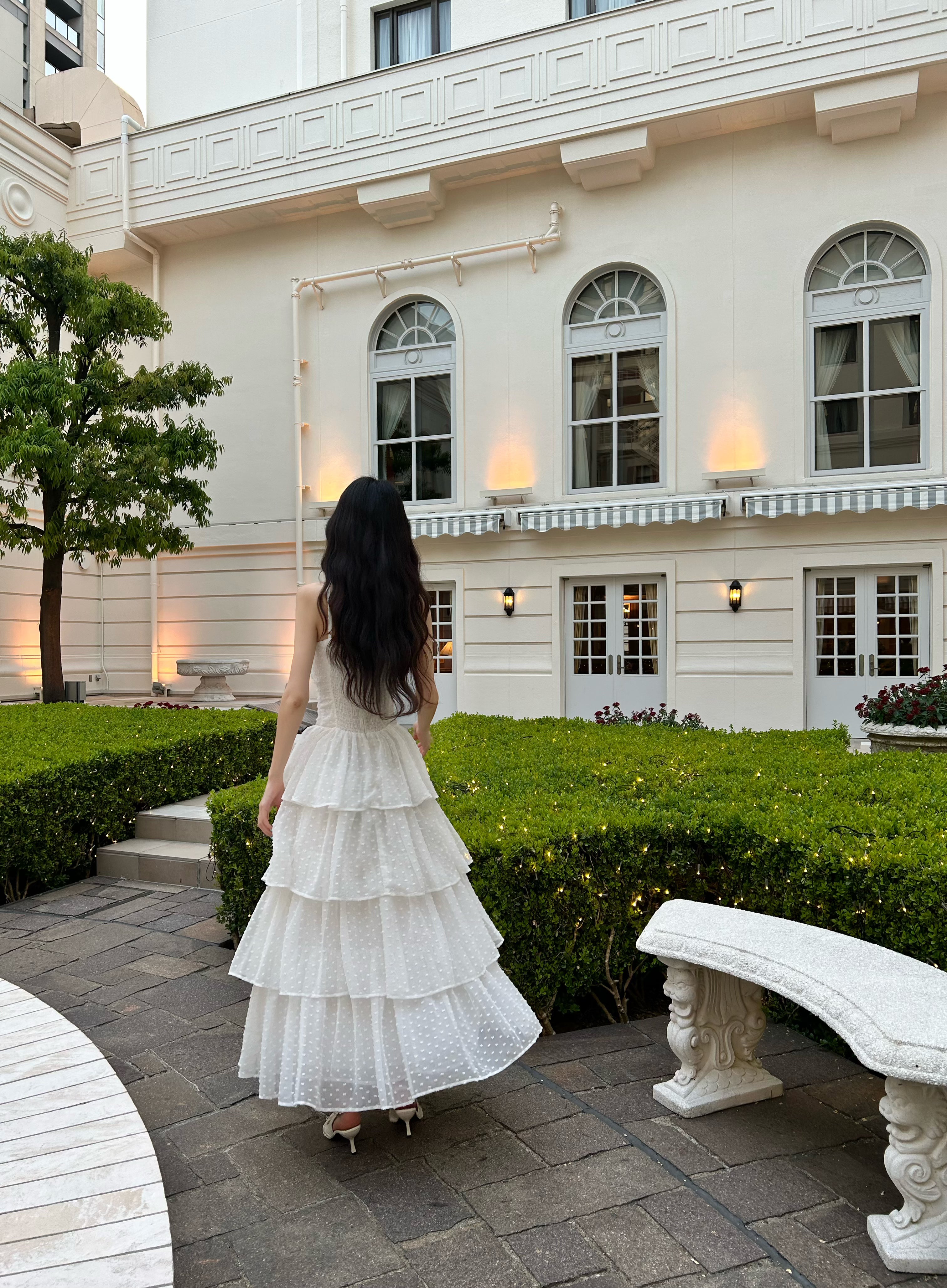 frill tiered cami long dress