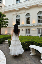 frill tiered cami long dress