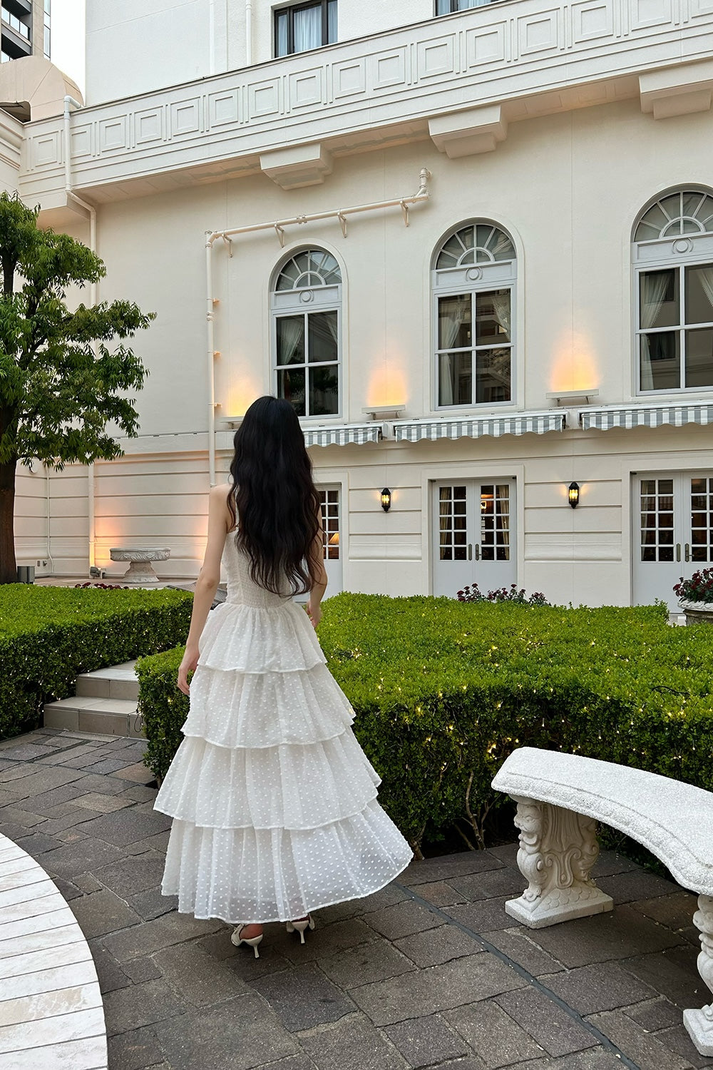 frill tiered cami long dress