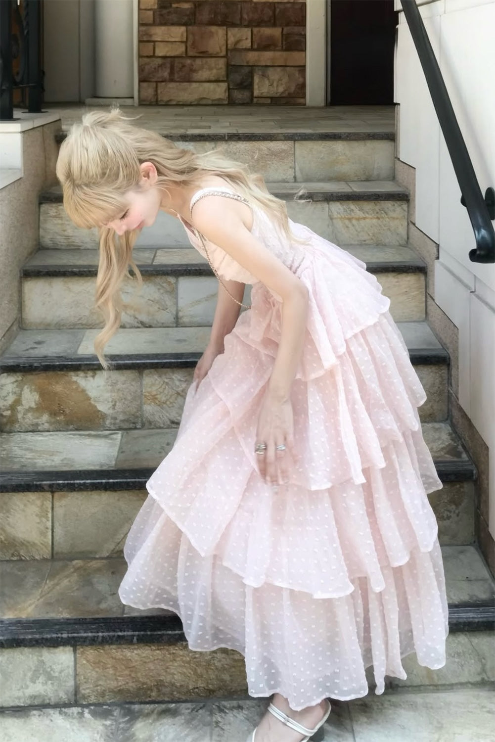 frill tiered cami long dress