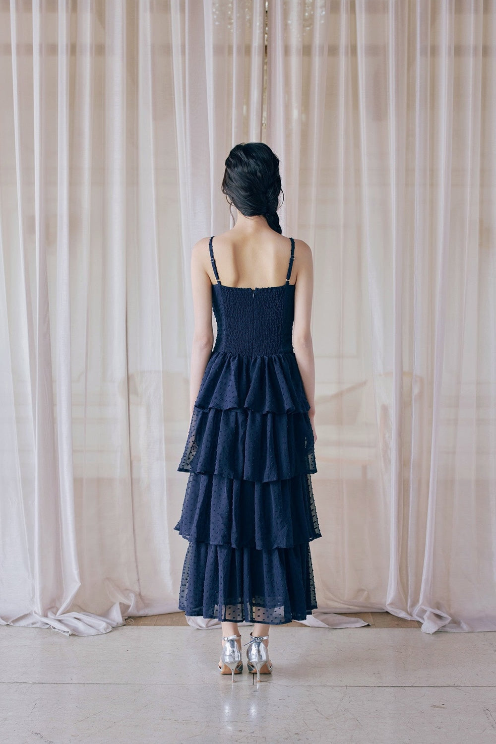 frill tiered cami long dress