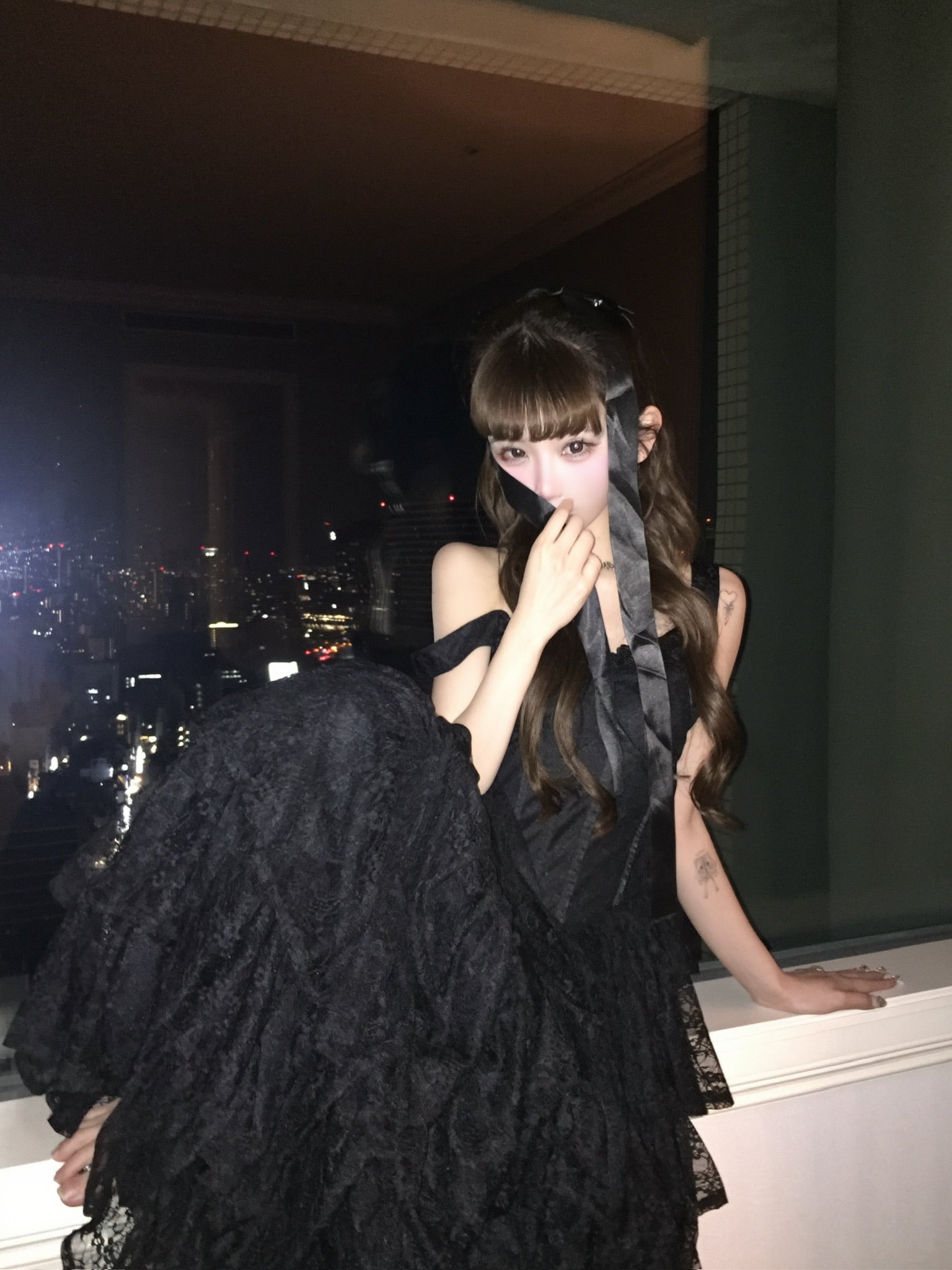 lace corset long dress