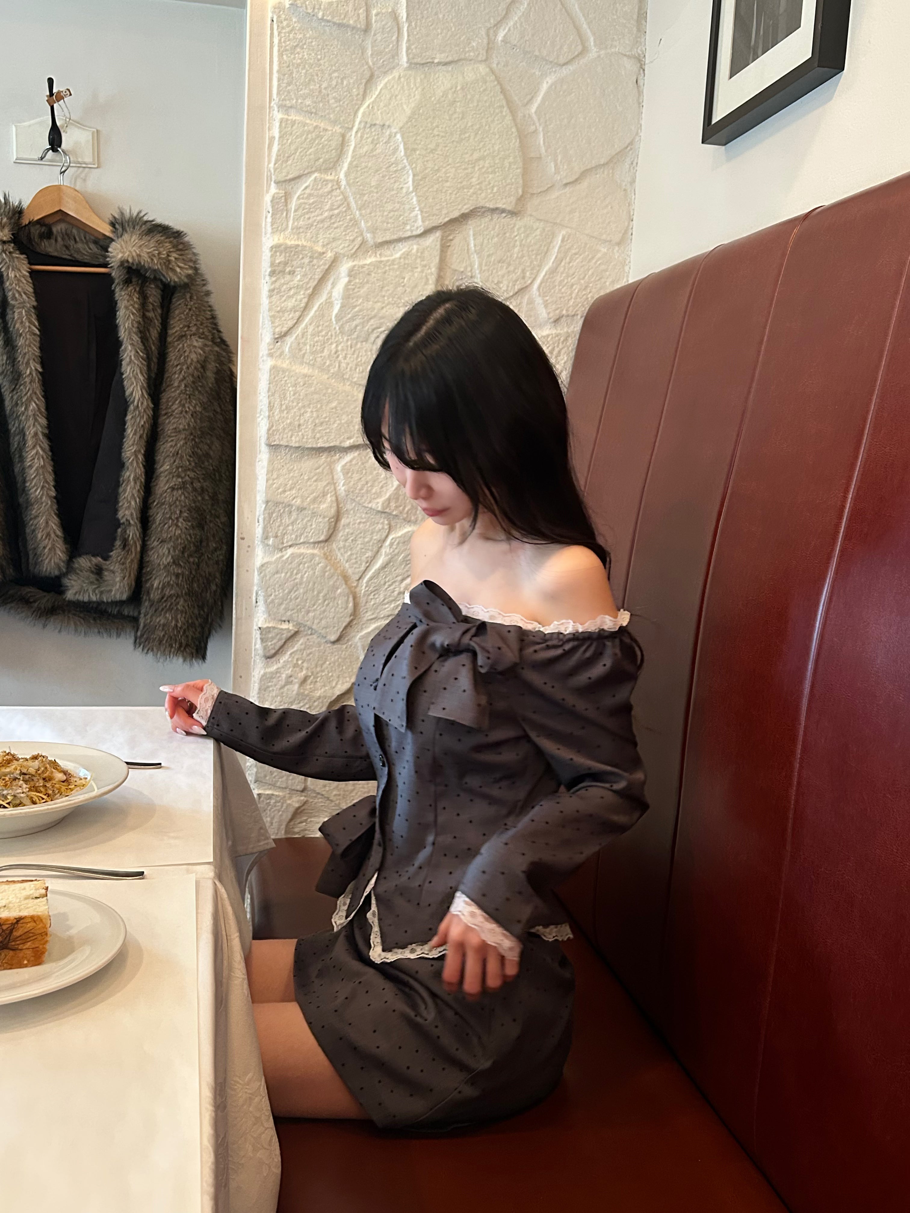 Juliet ribbon dot tops