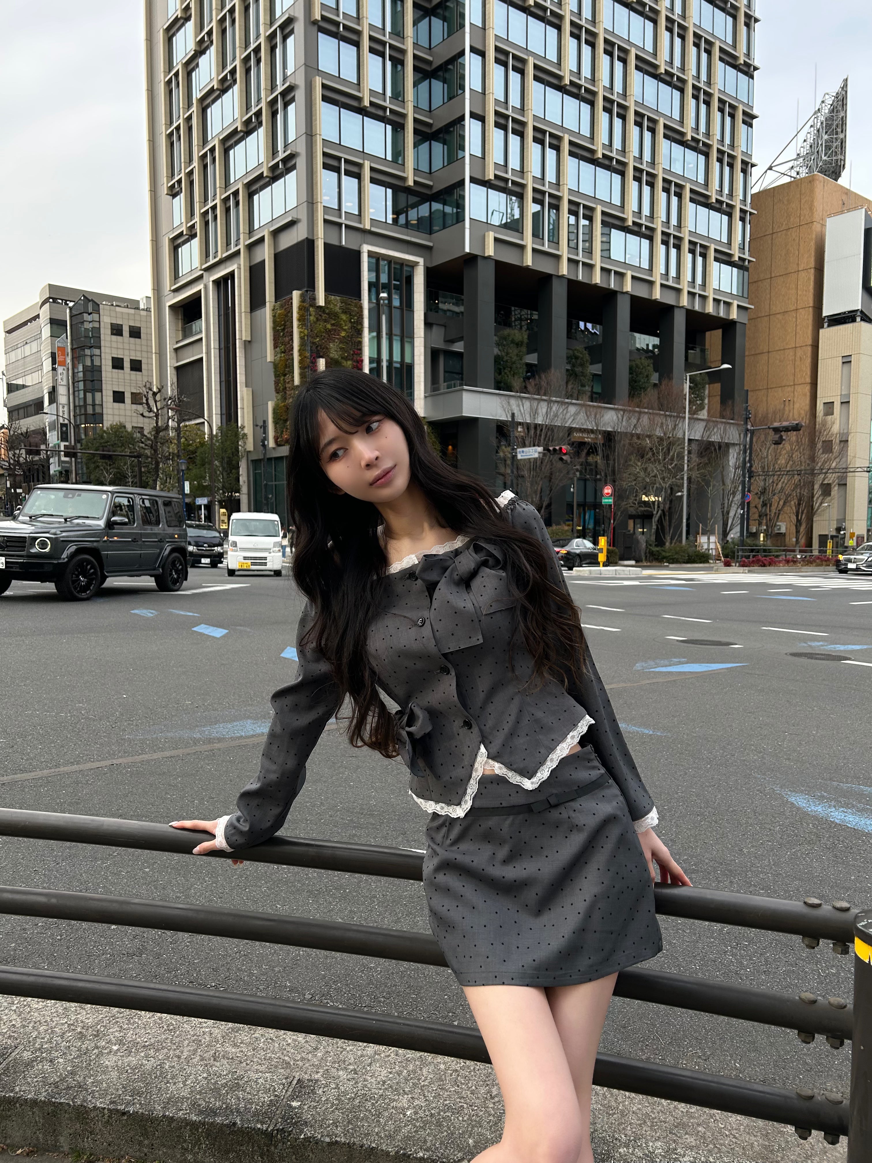 Juliet ribbon dot tops